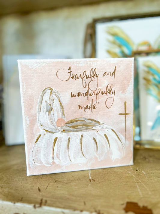 Gospel News 6X6 Baby in Crib With A Perfect Saying Canvas Art
