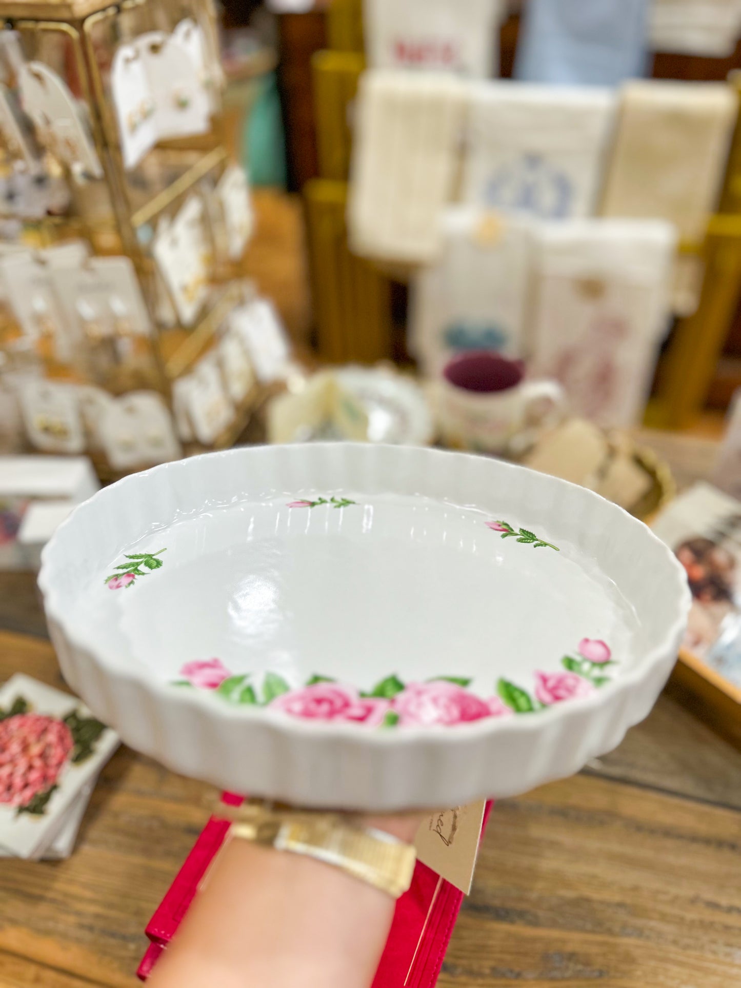 Rose Floral Pie Dish