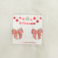 Diamonds In December Rhinestone Christmas Bow Earrings