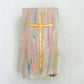 Cross Abstract Wood Block- Pastel