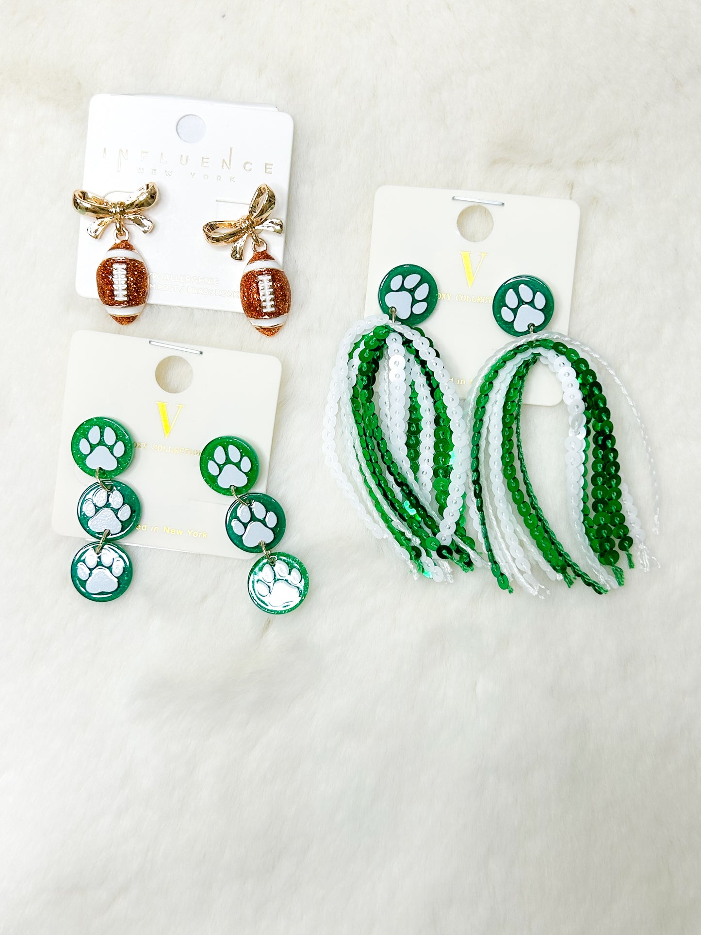Sequin Fringe Game Day Earrings