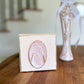 Our Lady of the Miraculous Medal on 4x4 Peach Canvas with Gold Accent