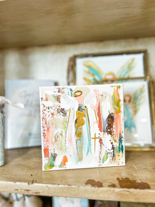 Gospel News 6X6 Colorful Angel Canvas Art