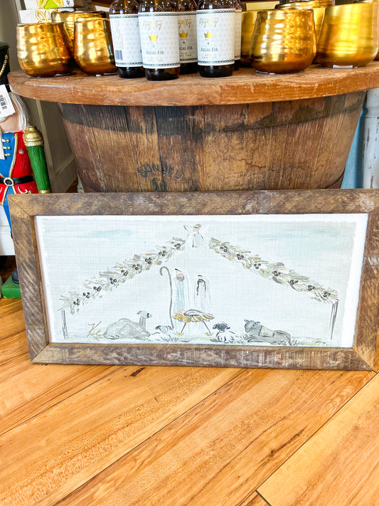 GA Nativity 2025 Framed Art 12x24