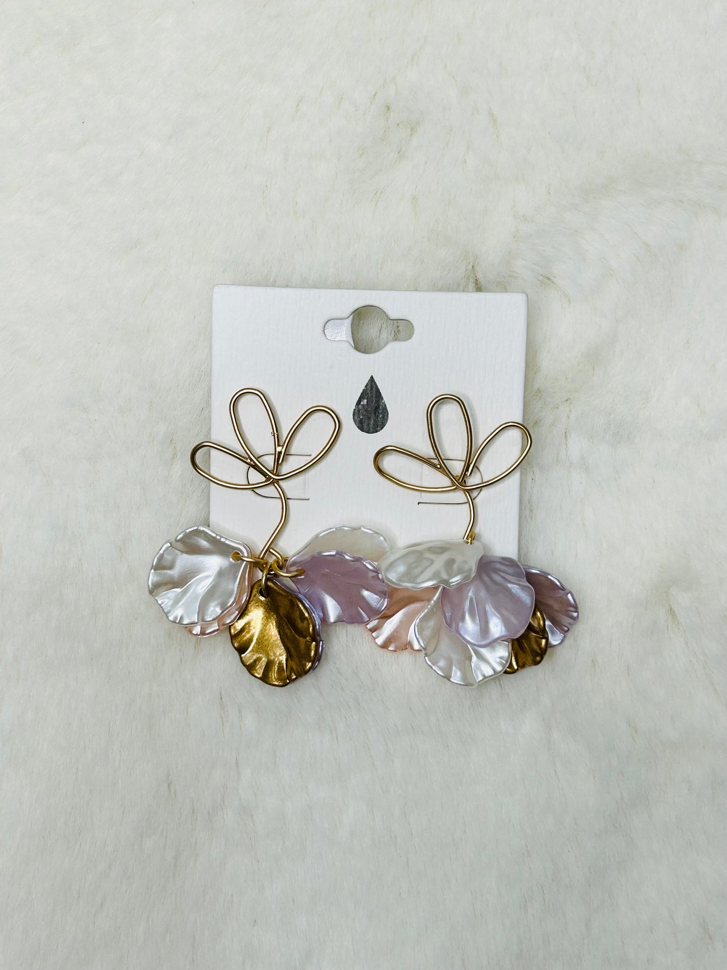 Lacy Unique Shells Dangle Earrings Rosey Mix