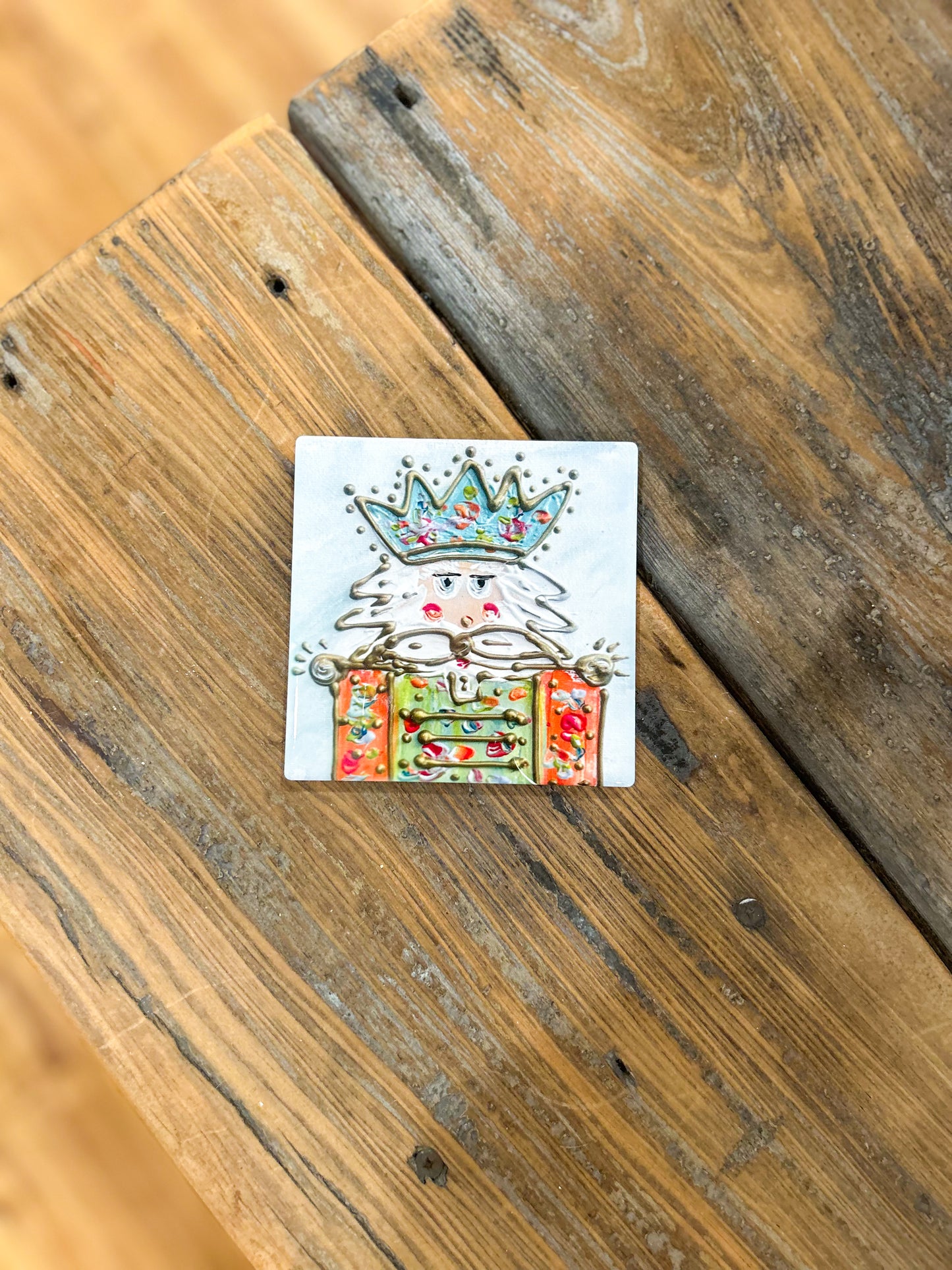 4x4 Sir Tinsel Teal Nutcracker Coaster