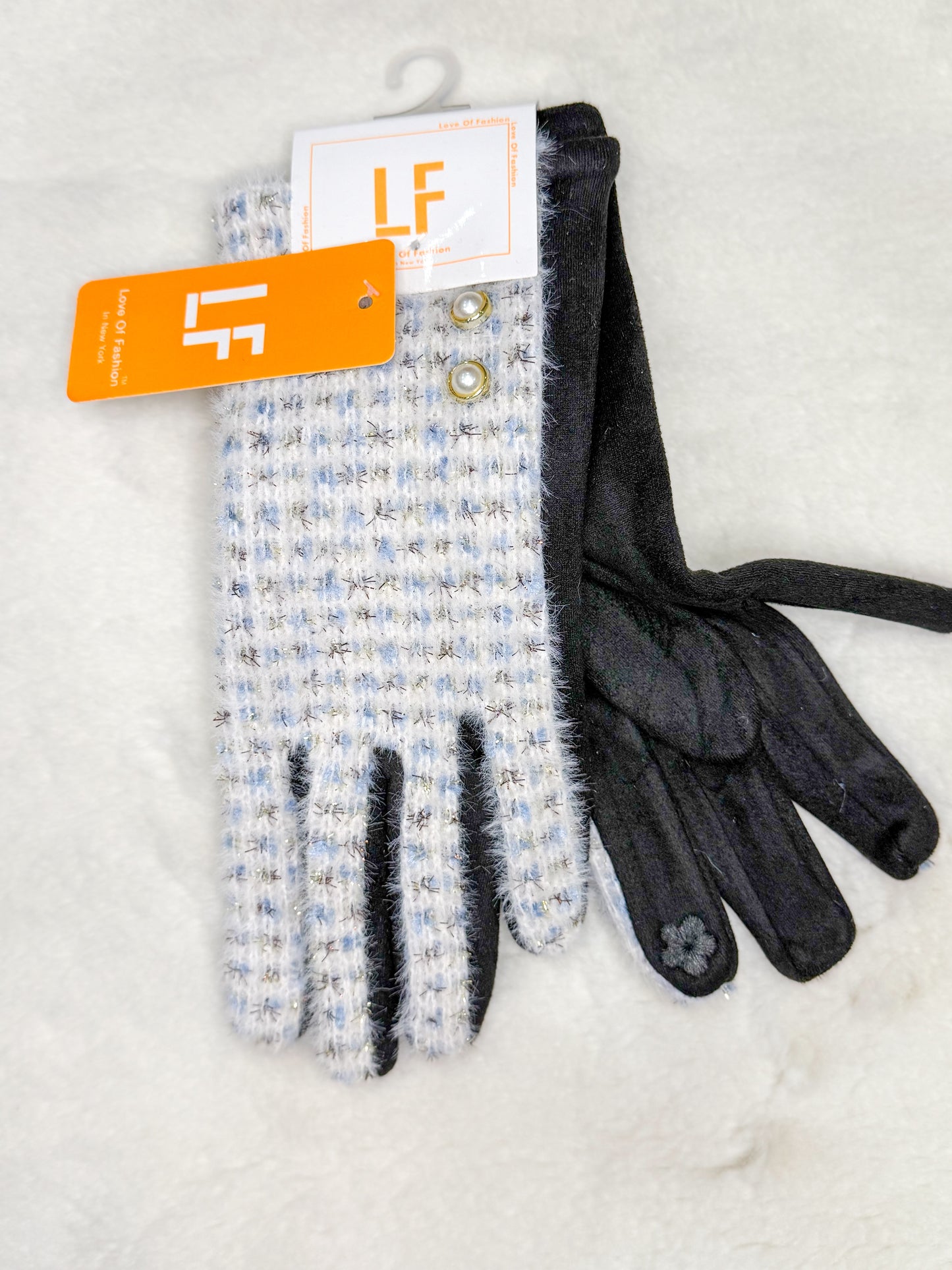 Love of Fashion Winter Gloves- Ivory/Black