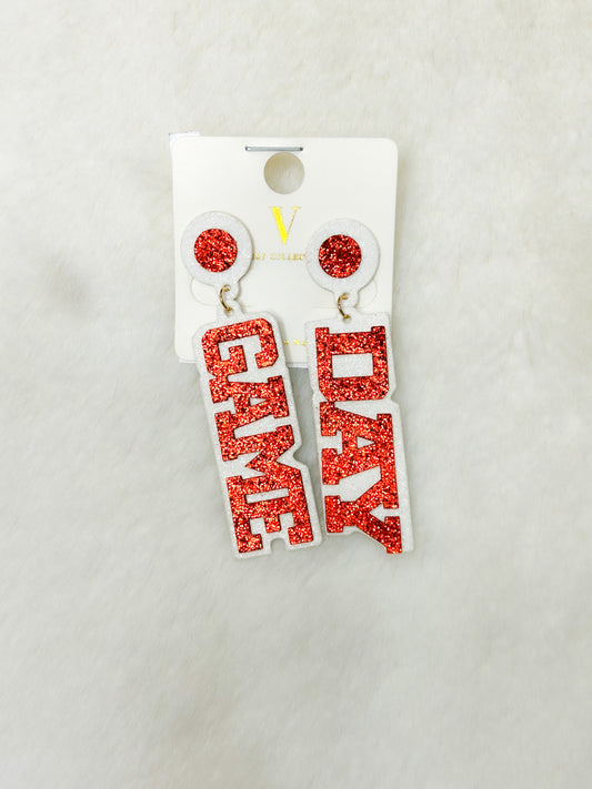 Glitter Game Day Dangle Earrings