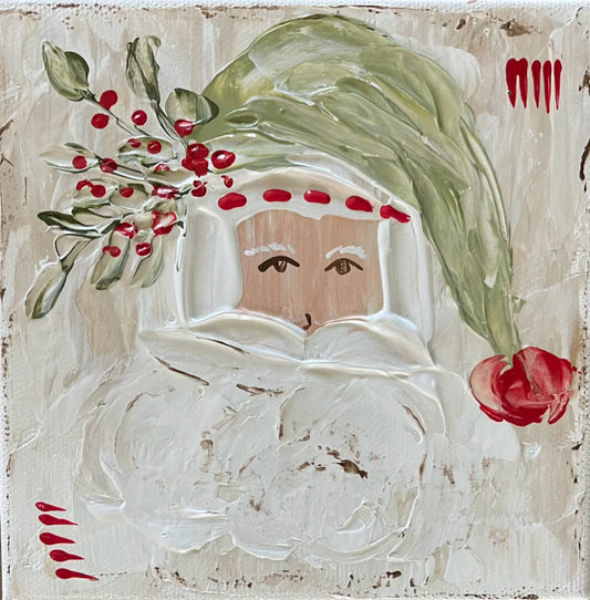 GA Green Santa Square Pillow