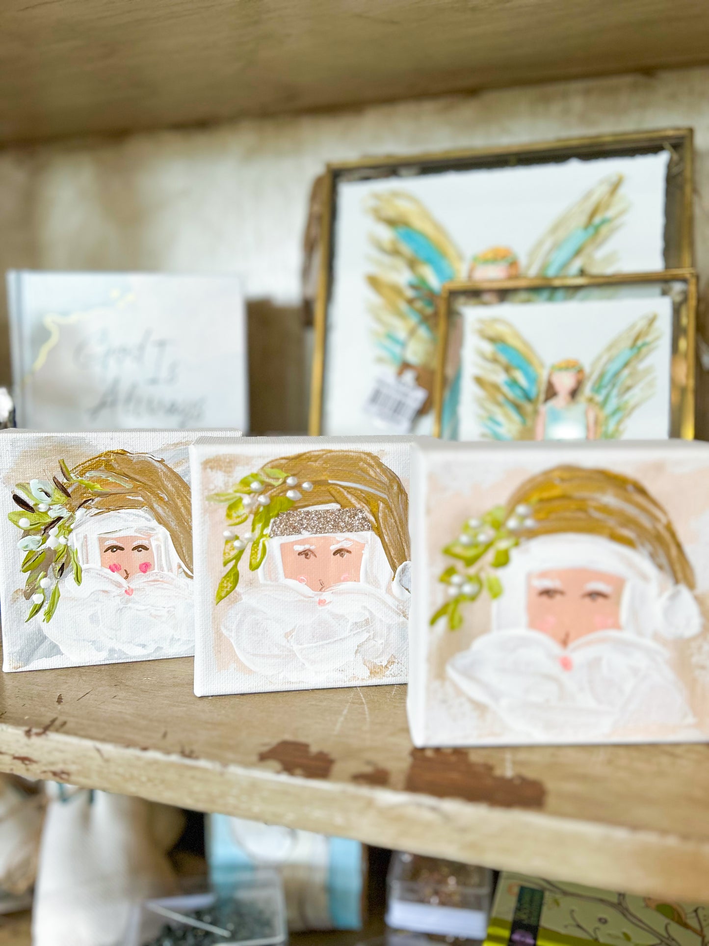 Gospel News 4X4 Old World Santa Canvas Art
