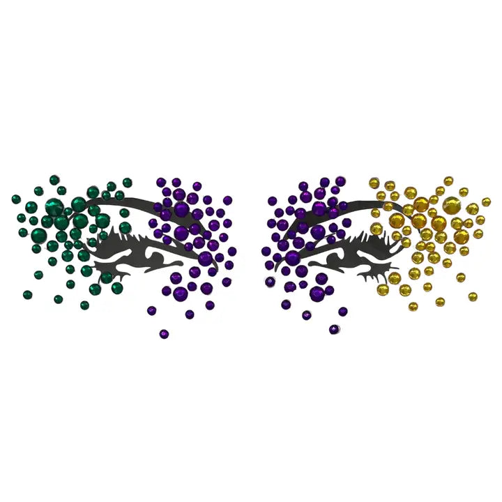 Mardi Gras Stick on Face Gems