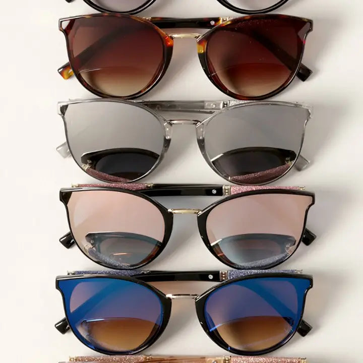 Women's Round Glitter Arm Sunglasses F5003AG