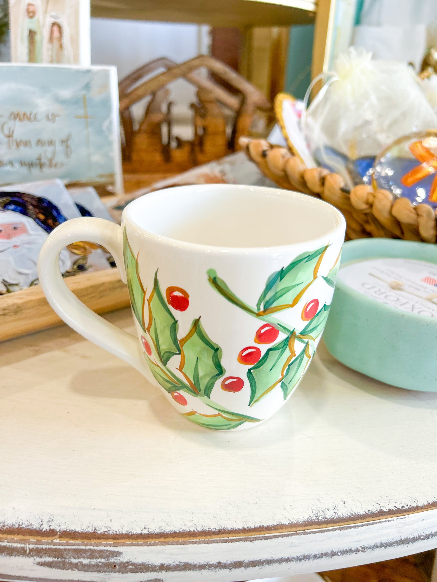 Mistletoe and Holly Christmas Mug