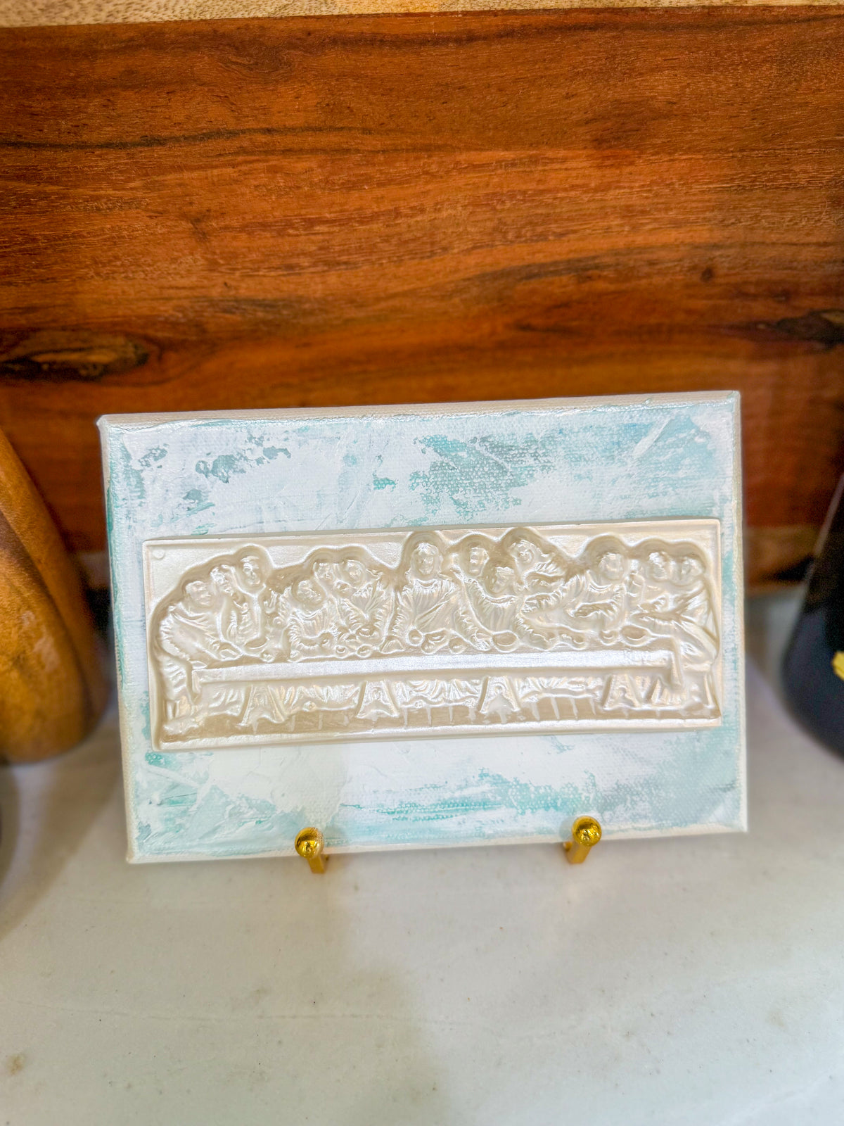 Gathered in His Name- Last Super on 5x7 Teal Canvas
