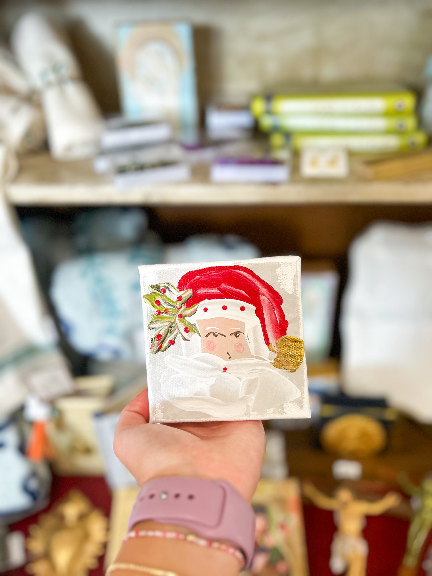 Gospel News 4X4 Santa Canvas Art