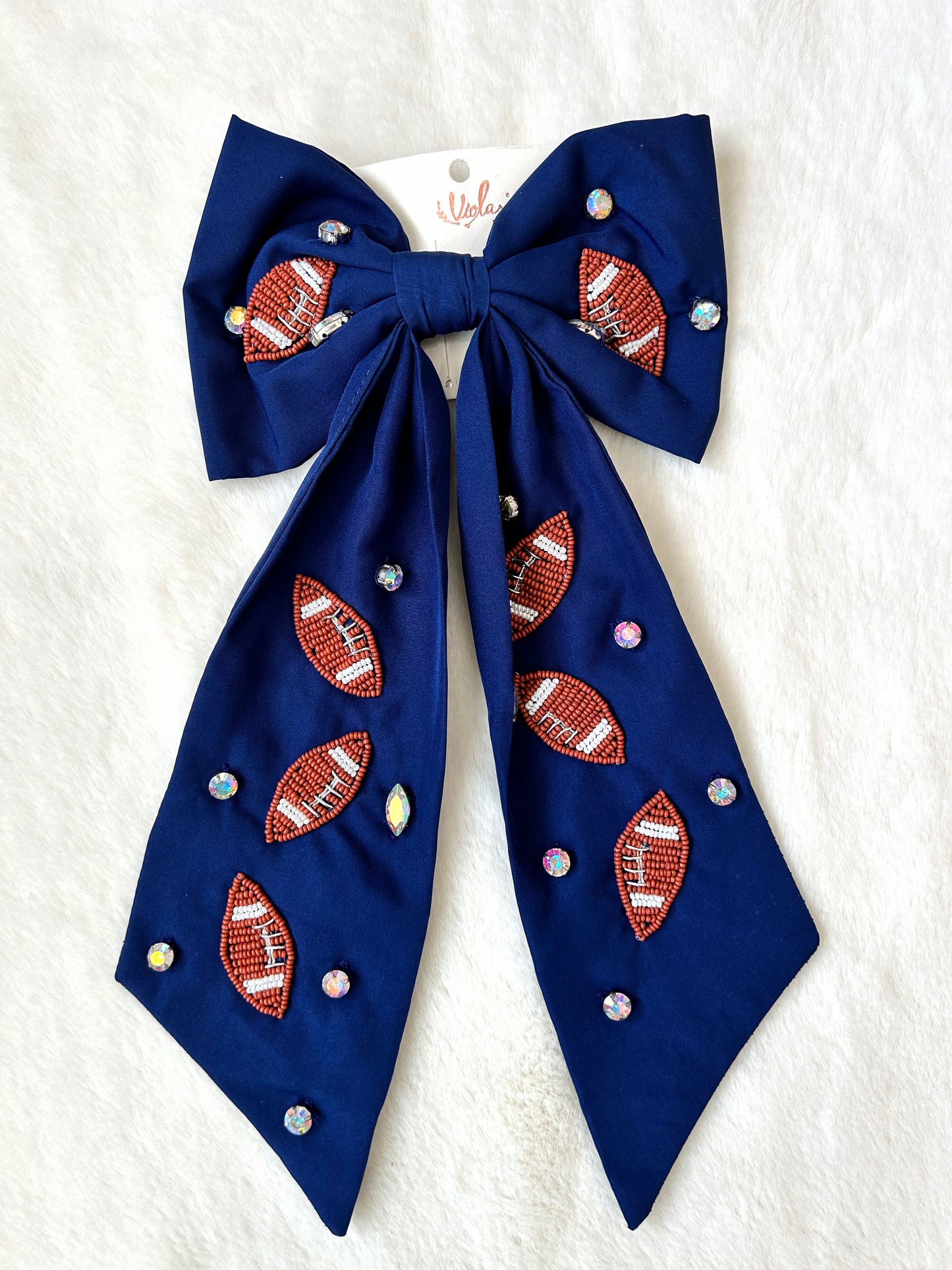 Football Glamour Hair Bow