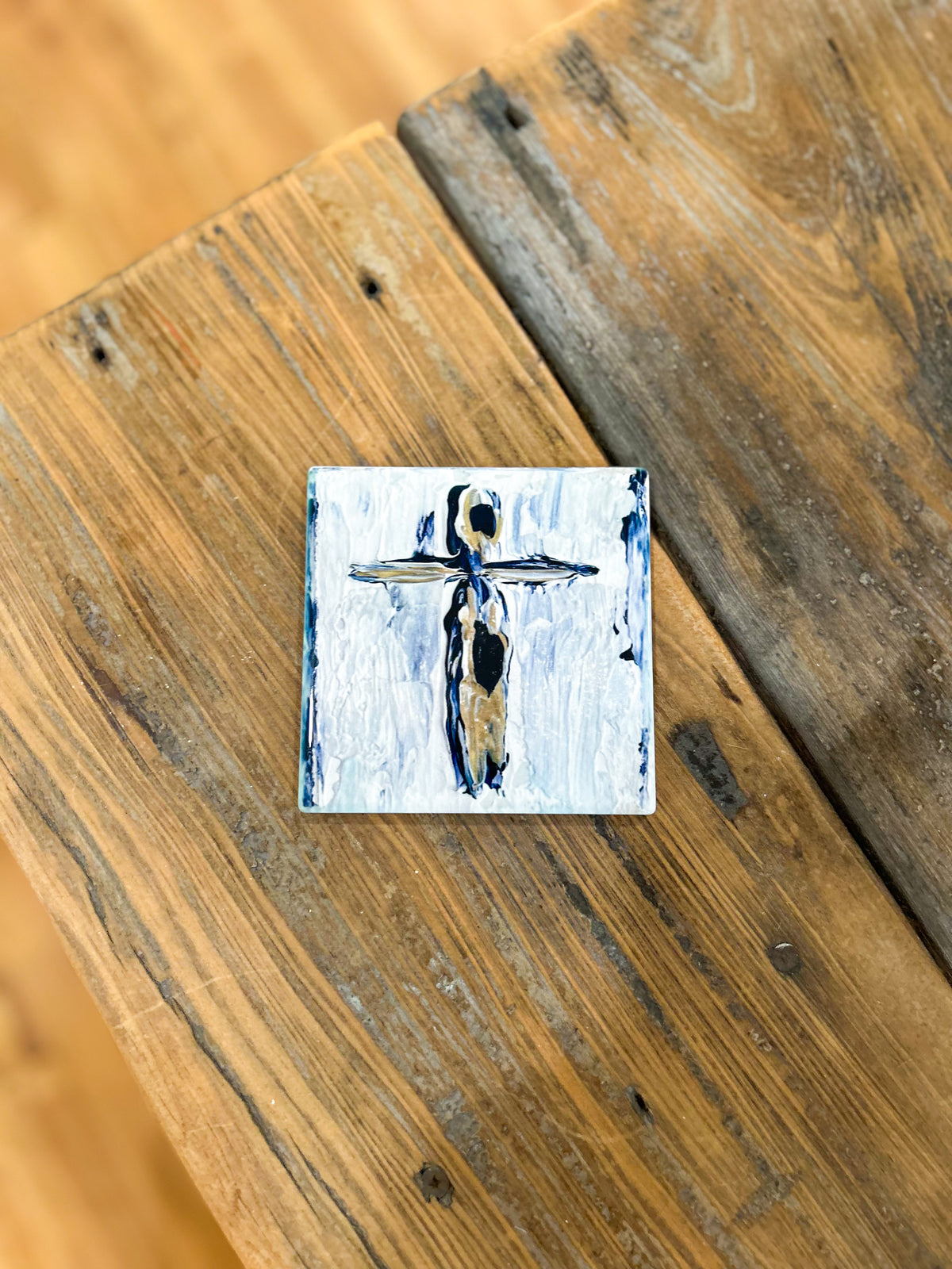 4x4 Grace & Glory Navy Cross Coaster
