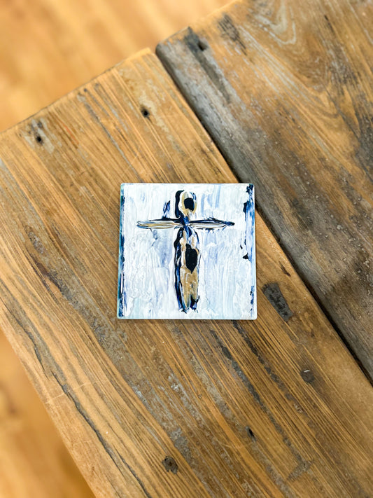 4x4 Grace & Glory Navy Cross Coaster