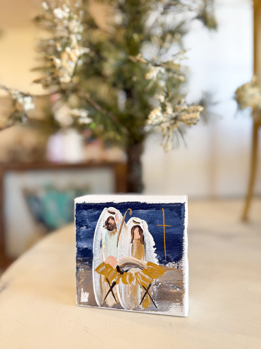 4x4 Night Sky Holy Night Nativity — Hand-Painted Art