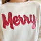 Sequin Merry Christmas Sweatshirt- Cream