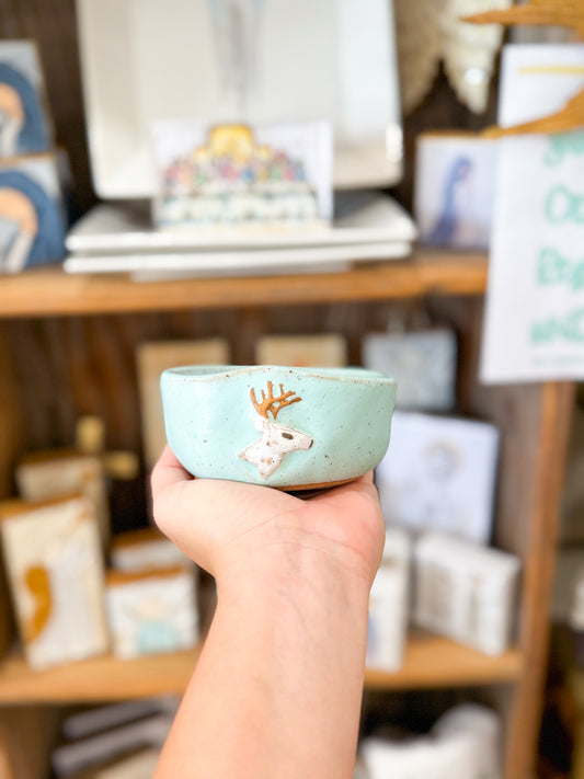 7oz Tiffany Blue Reindeer Pottery Candle Fraser Fir