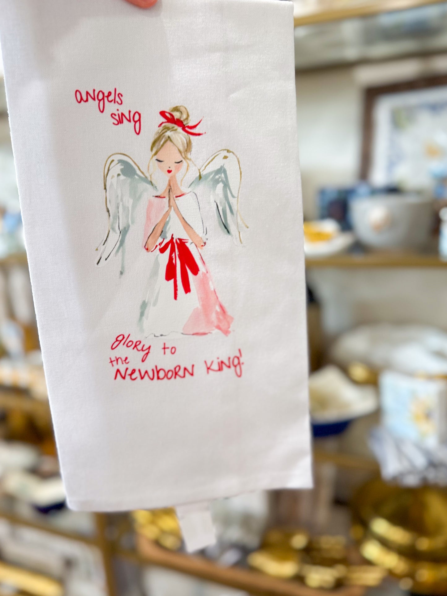 Angels Sing Glory to Newborn King Hand Towel
