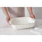 11x9 Modern Rectangular Baking Dish White/Gold