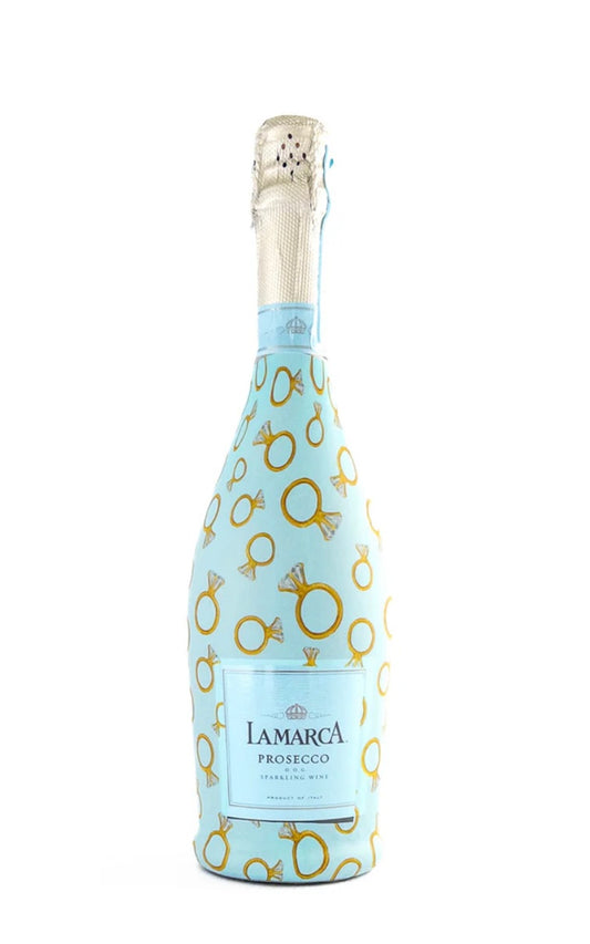 Beau Bottles Blue Engagement Ring- La Marca Edition Champagne Bottle Wrap