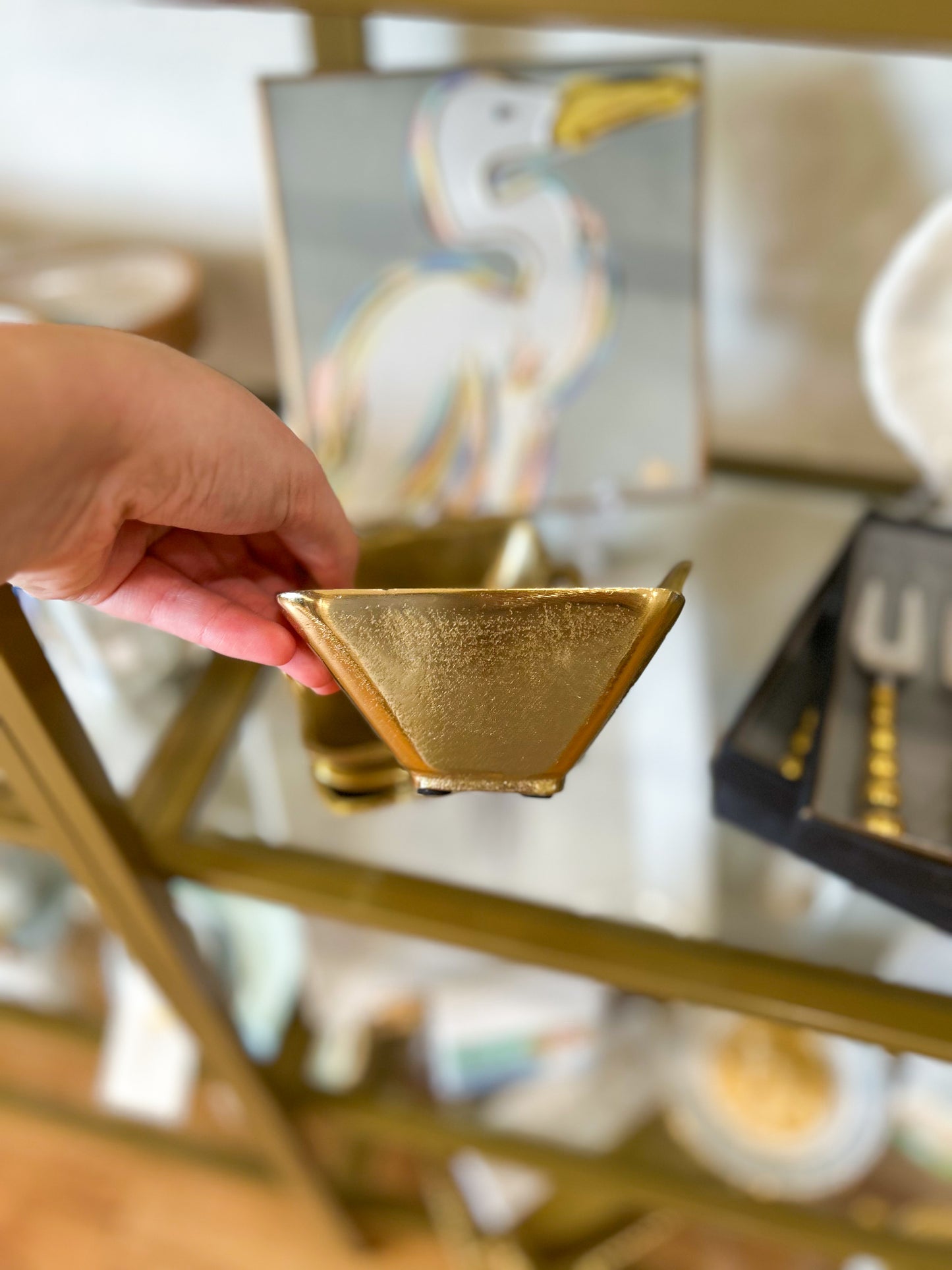 Rough Gold Serving Bowl