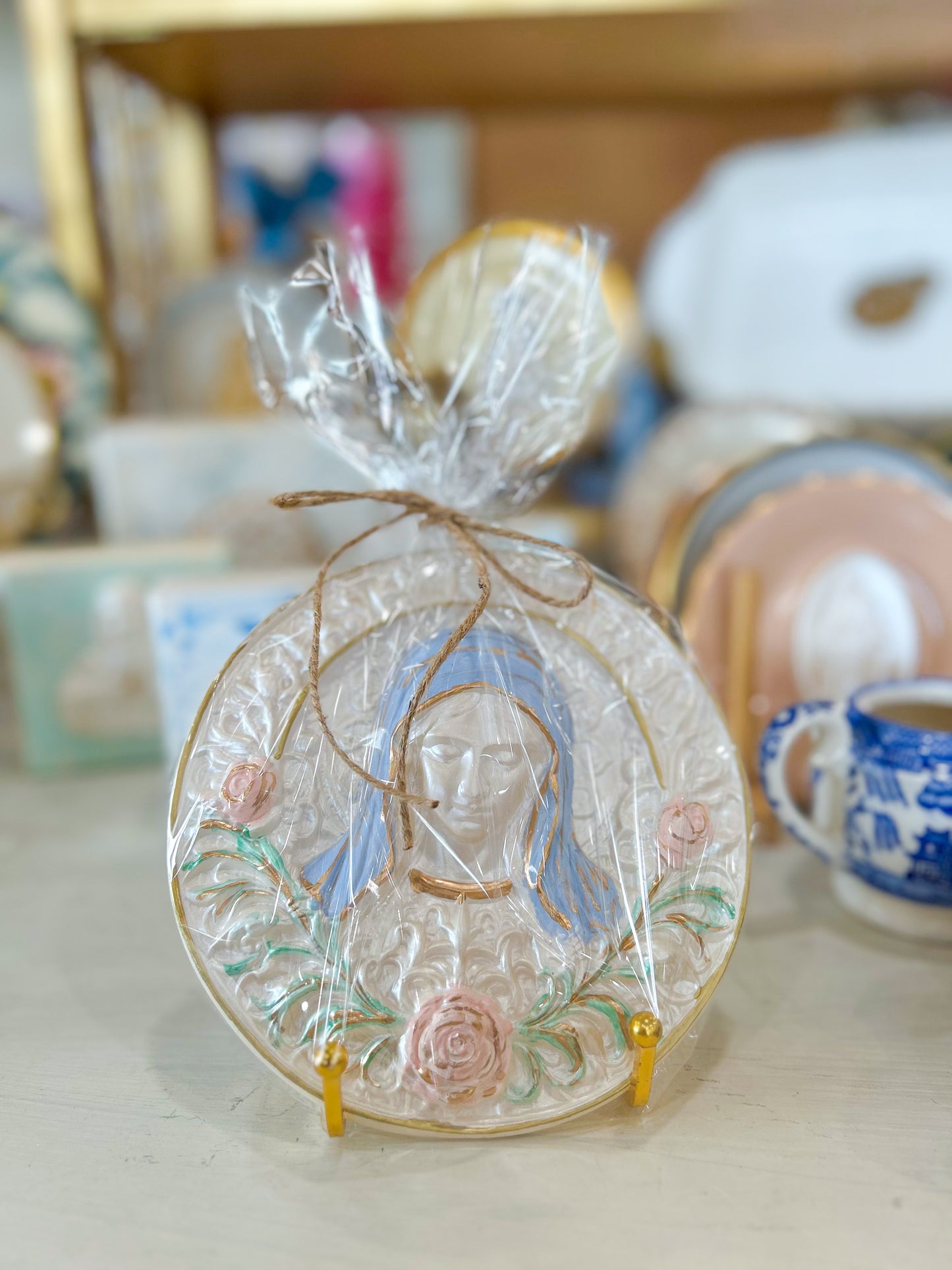 Spring Blooming Grace Mary Plaque