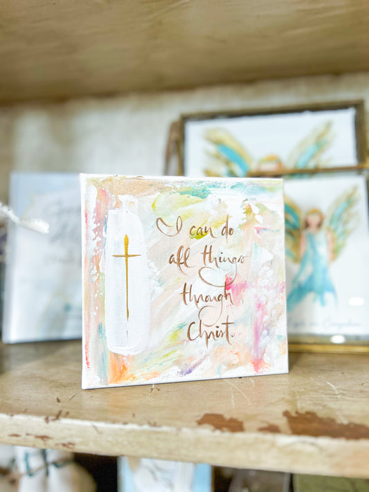 Gospel News 6X6 I can do all things through Christ Canvas Art