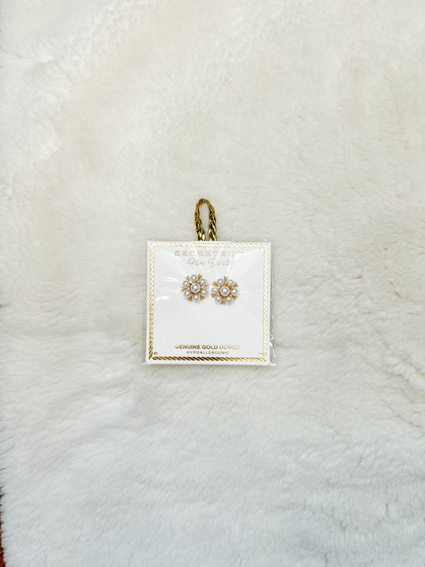 Secretbox Pearl and Diamond Stud Earrings