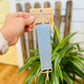 Leather Woven Wristlet Keychain