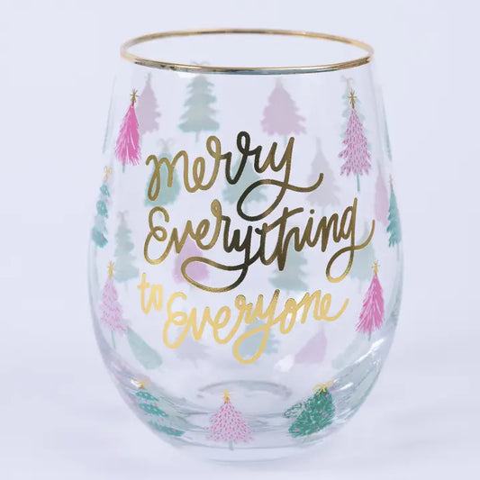 Merry Everything Wine Glass