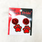 Red/Black Pompom Paw Print Pride Earrings