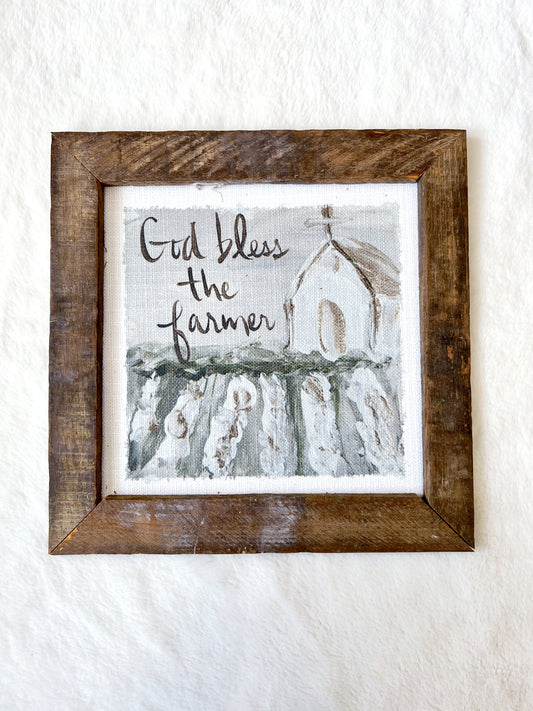 God Bless the Farmer 12x12 Framed Art