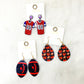 Sparkle Navy/Red Football Earrings