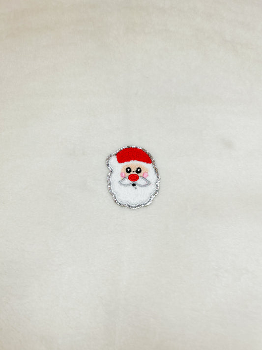 Patch-Small Santa With Silver Sequin Outline