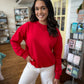 Red- Relaxed Fit Crewneck Sweatshirt- T050