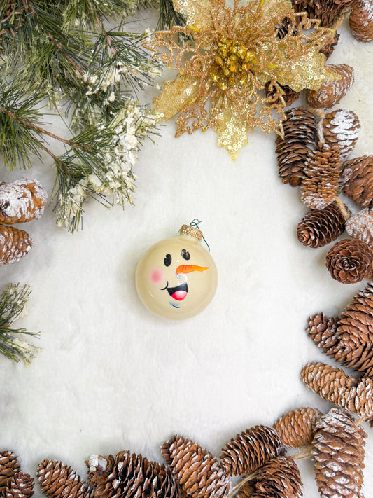 Frosty Face Glass Ball Ornament