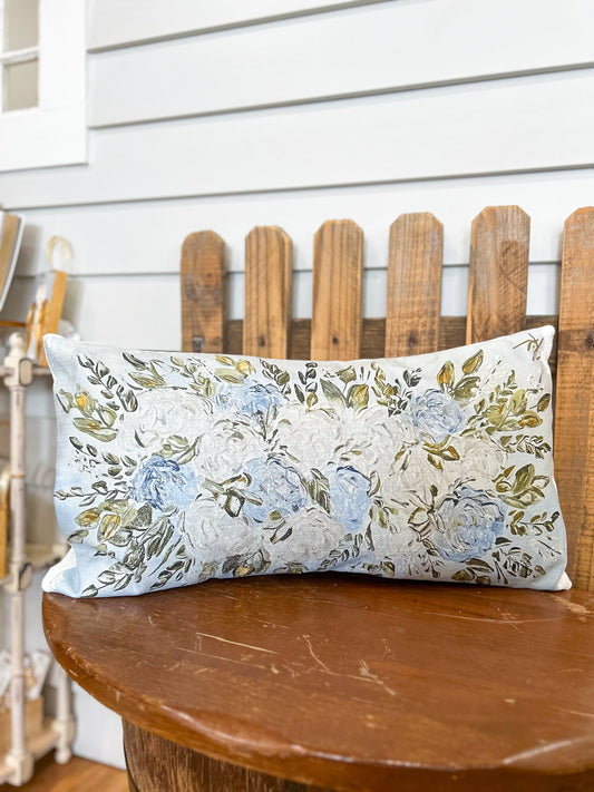 Ga Blue and White Hydrangeas Lumber Pillow