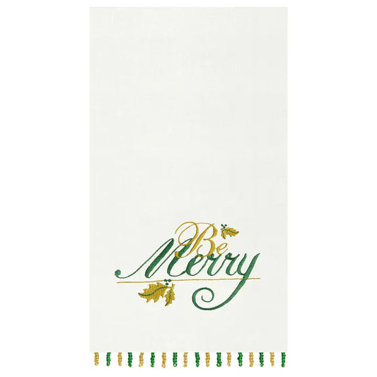 Christmas Be Merry Beaded Guest Towel
