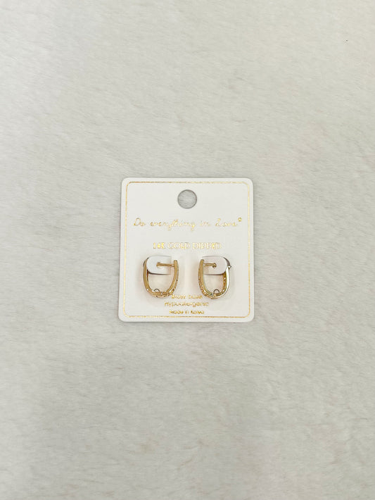 Do everything in Love Lillith Gold Patterned Huggie Hoop Earrings