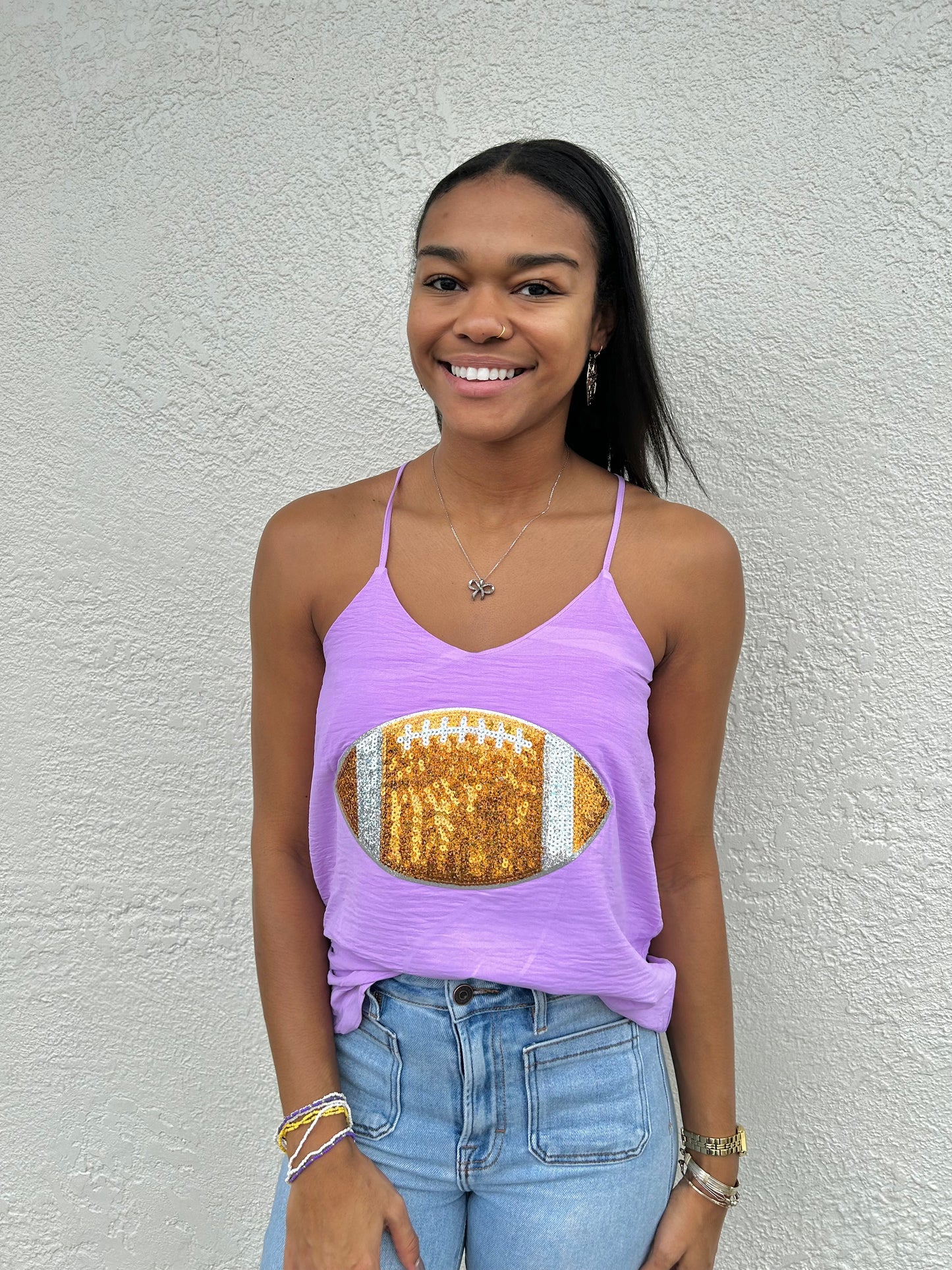 Football Lavender Woven Cami Top