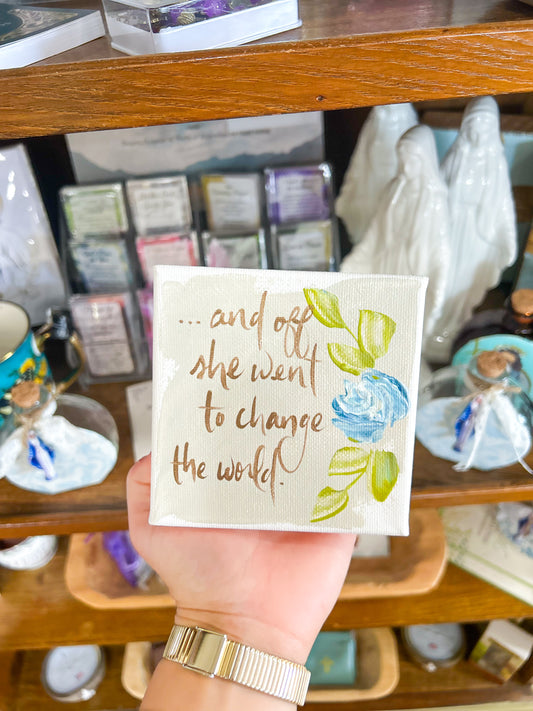 4x4 And Off She Went to Change the World Canvas