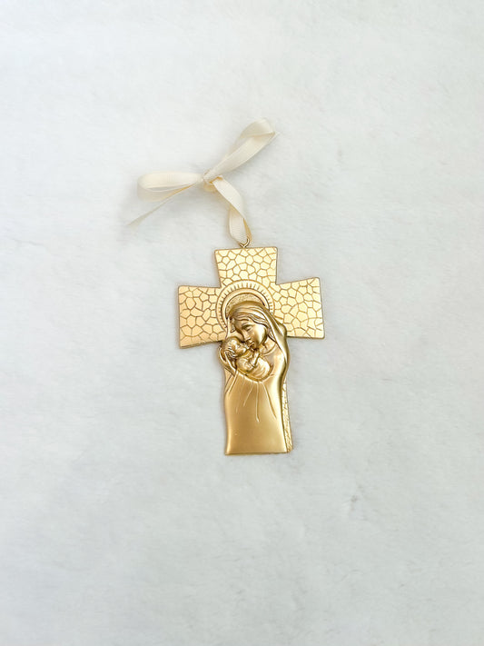 Mary and Child Cross Ornament