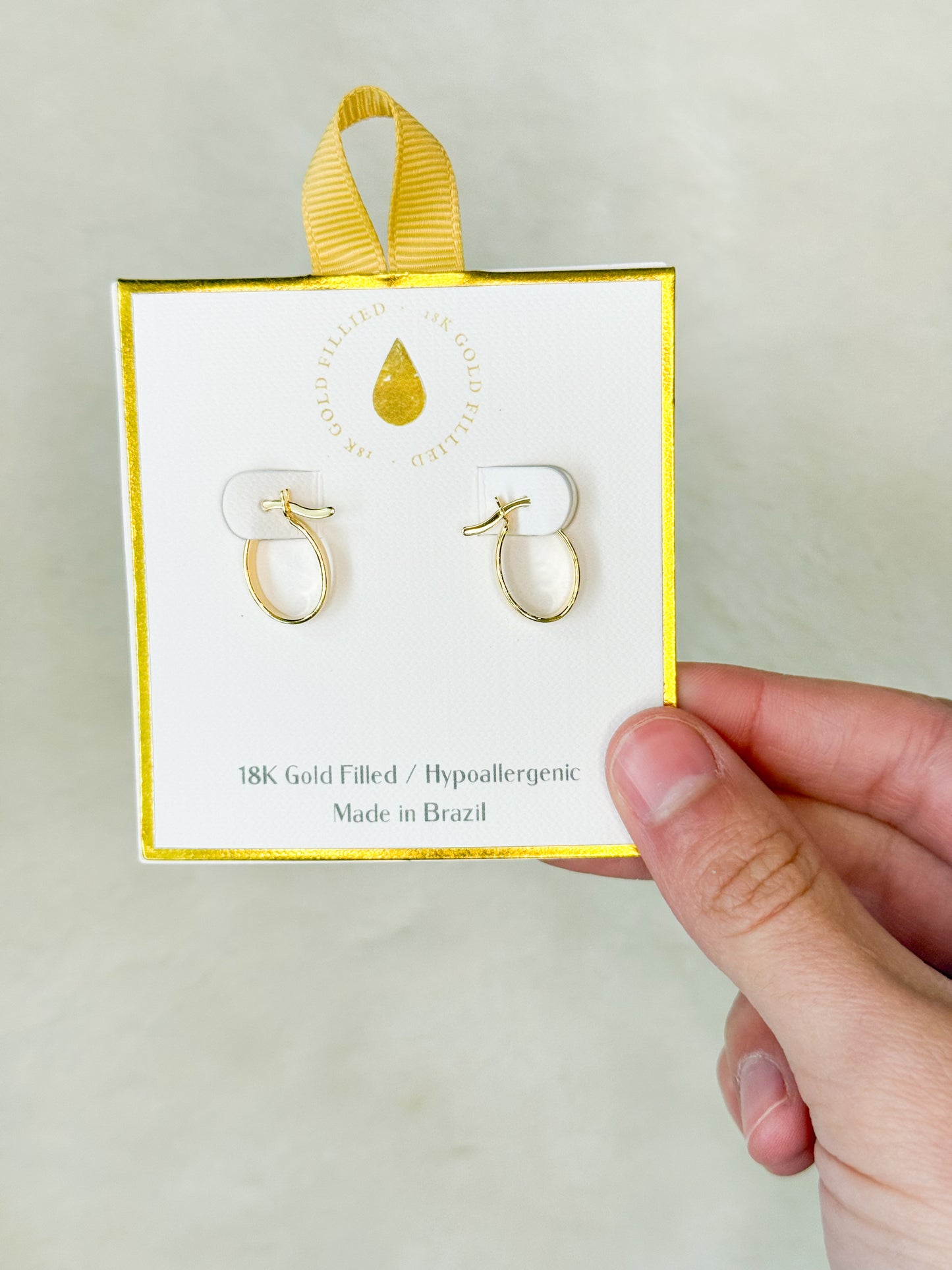 Gold 18K Filled Oval Hoops Earrings