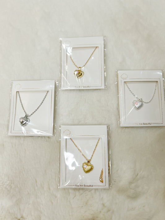 Kids Heart Locket Necklace