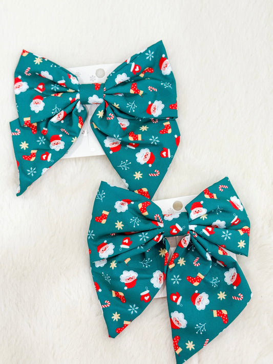 Christmas Hair Bow- Santa 2