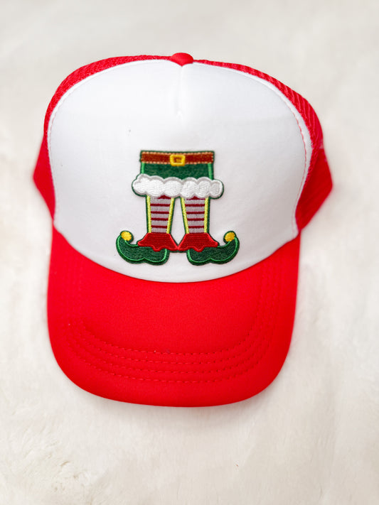 Trucker Hat Patch Elf Boots Red